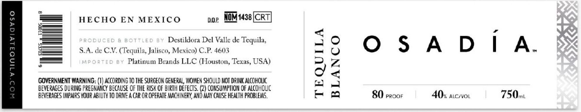 Logo for: Osadia Tequila Blanco