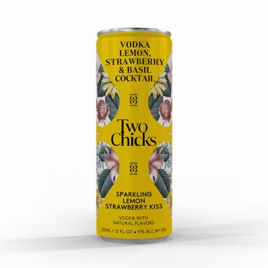Logo for: Two Chicks Cocktails - Sparkling Lemon Strawberry Kiss