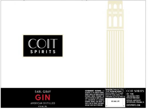 Logo for: Coit Spirits; Earl Gray Gin