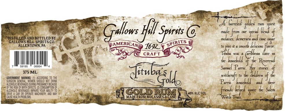 Logo for: Tituba's Gold Rum-Gallows Hill Spirits Co.