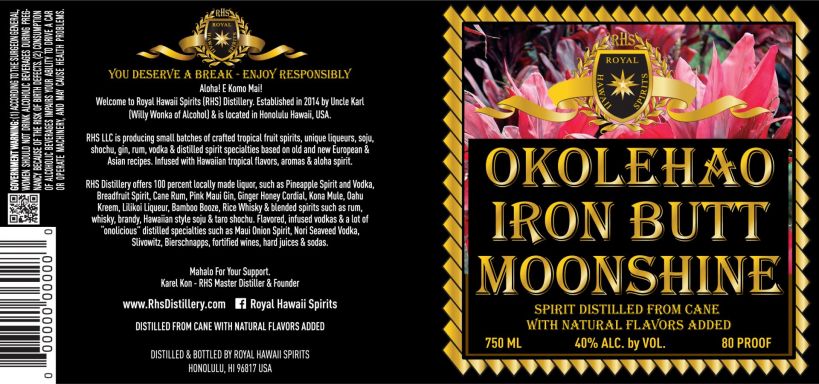 Logo for: Okolehao Iron Butt Moonshine 