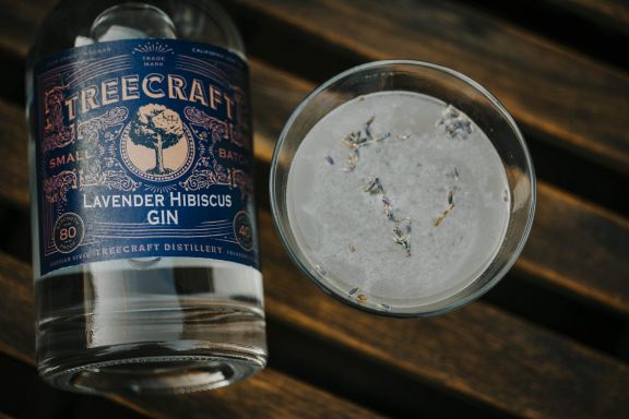 Logo for:  Treecraft Distillery / Lavender Hibiscus Gin 