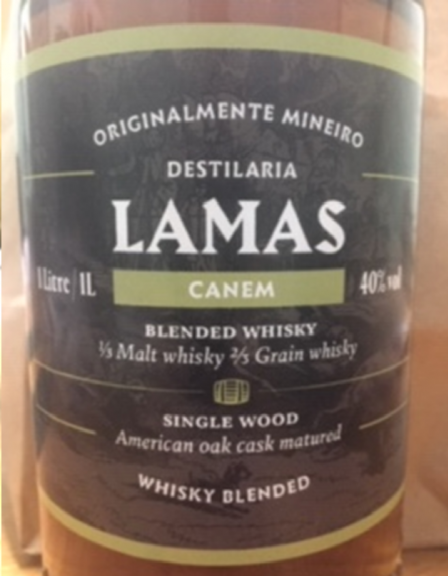 Photo for: Originalmente Mineiro - Destilaria Lamas – CANEM - Blended Whisky - 1/3 Malt whisky 2/3 Grain whisky - Single Wood American oak cask matured - Whisky 